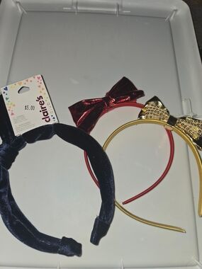 Kids Headband Trio - Navy, Red, Gold